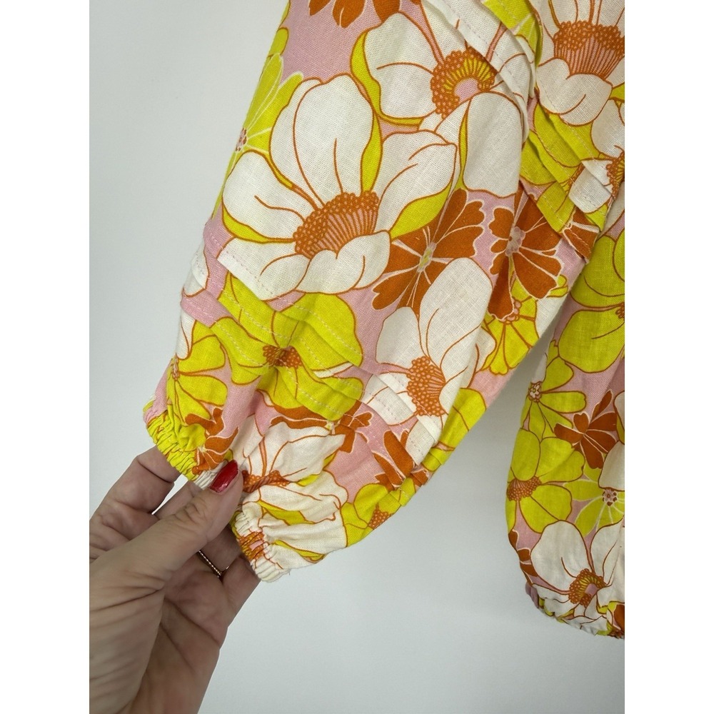 Sanctuary Don't Forget Floral Blouse Sunny Days 70s Boho Peasant Top Size S - Picture 6 of 8